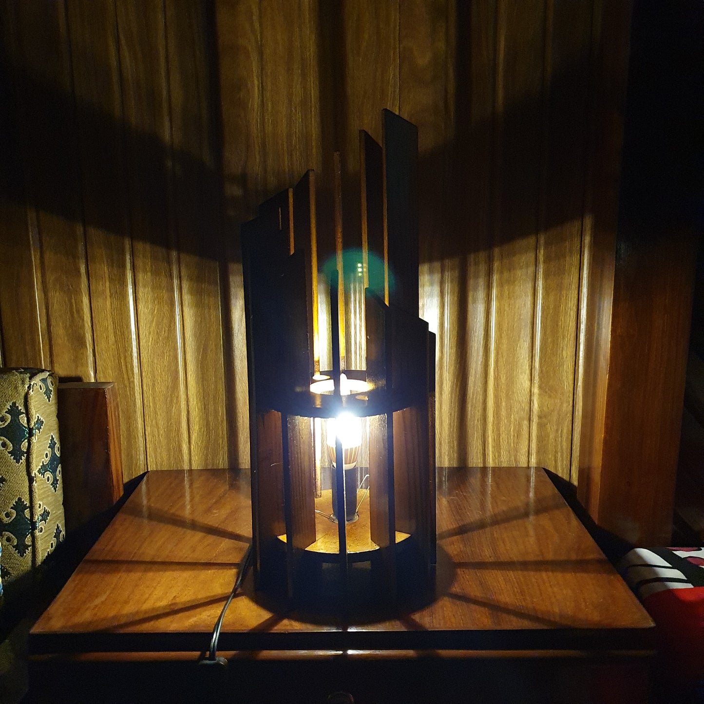 Wooden Table Lamp (D-1 Brown)