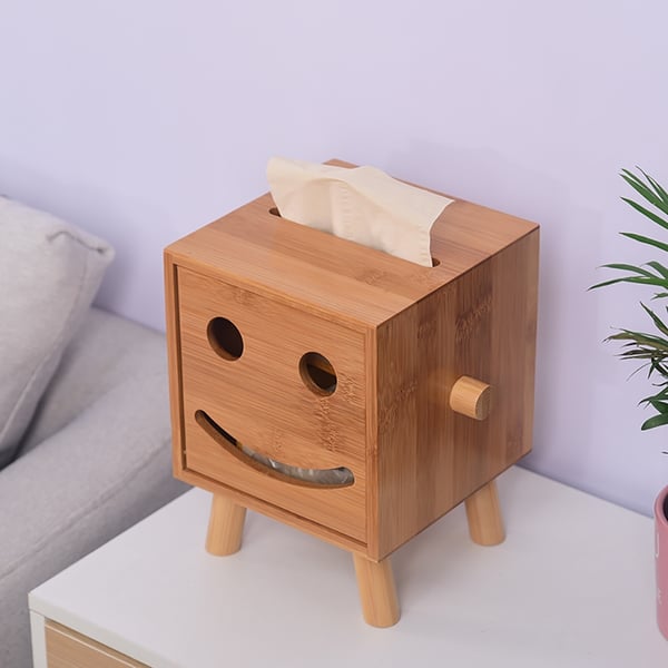 Wooden Square Tissue Box