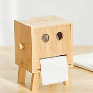 Wooden Square Tissue Box