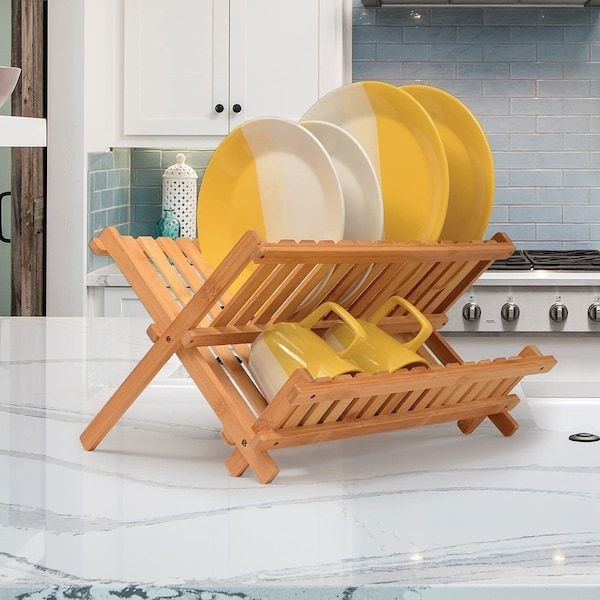 2-Tier Collapsible Dish Rack, Dish Drying Drainer