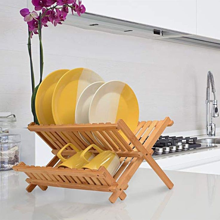 2-Tier Collapsible Dish Rack, Dish Drying Drainer