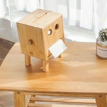 Wooden Square Tissue Box