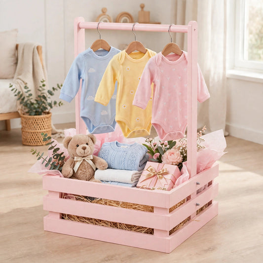 Wooden Baby Gift Basket (D-5)