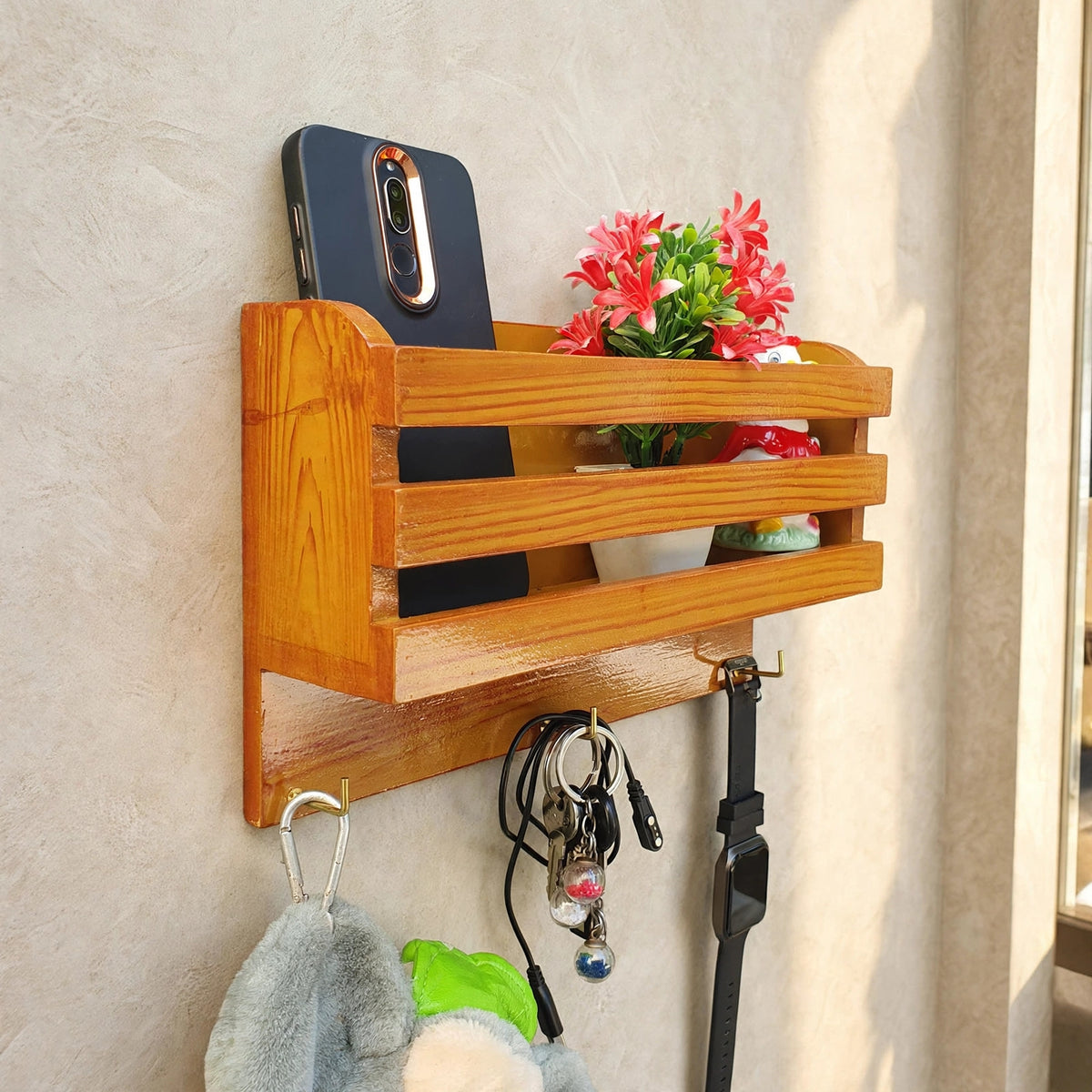 Wall Mount Wooden Mobile Holder ( D-5)