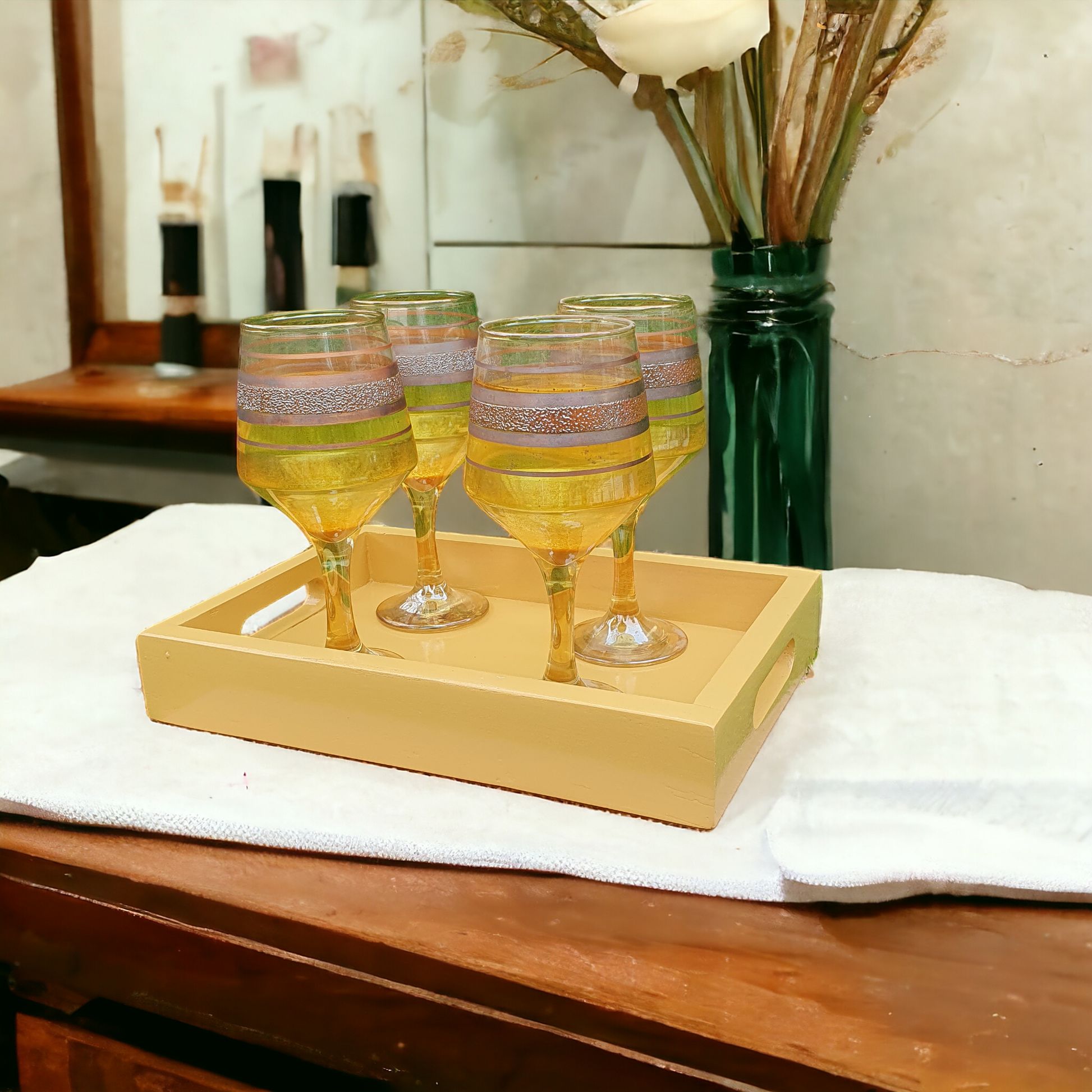 Wooden Serving Tray Set (3 Pcs)