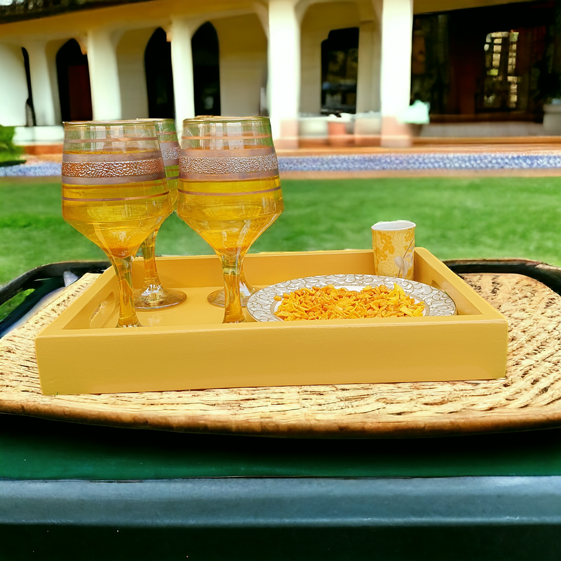Wooden Serving Tray Set (3 Pcs)