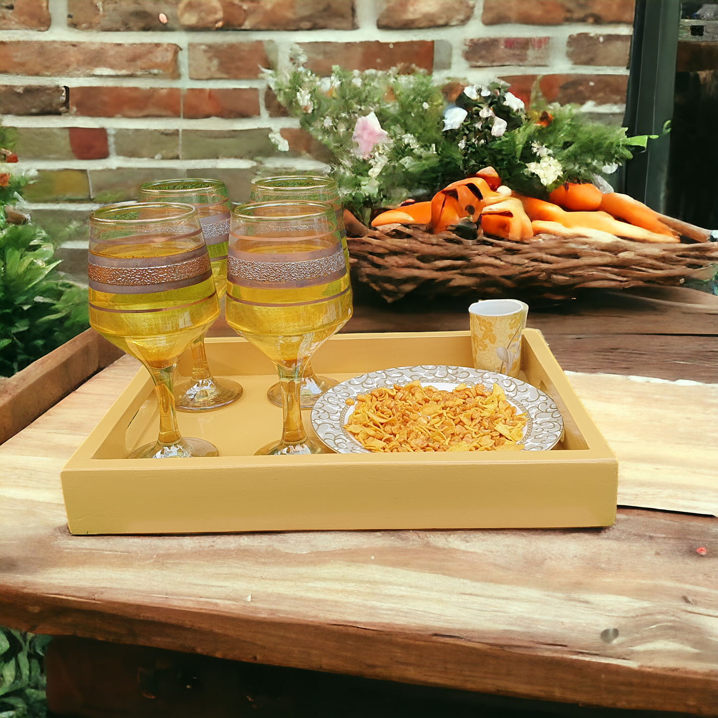 Wooden Serving Tray Set (3 Pcs)