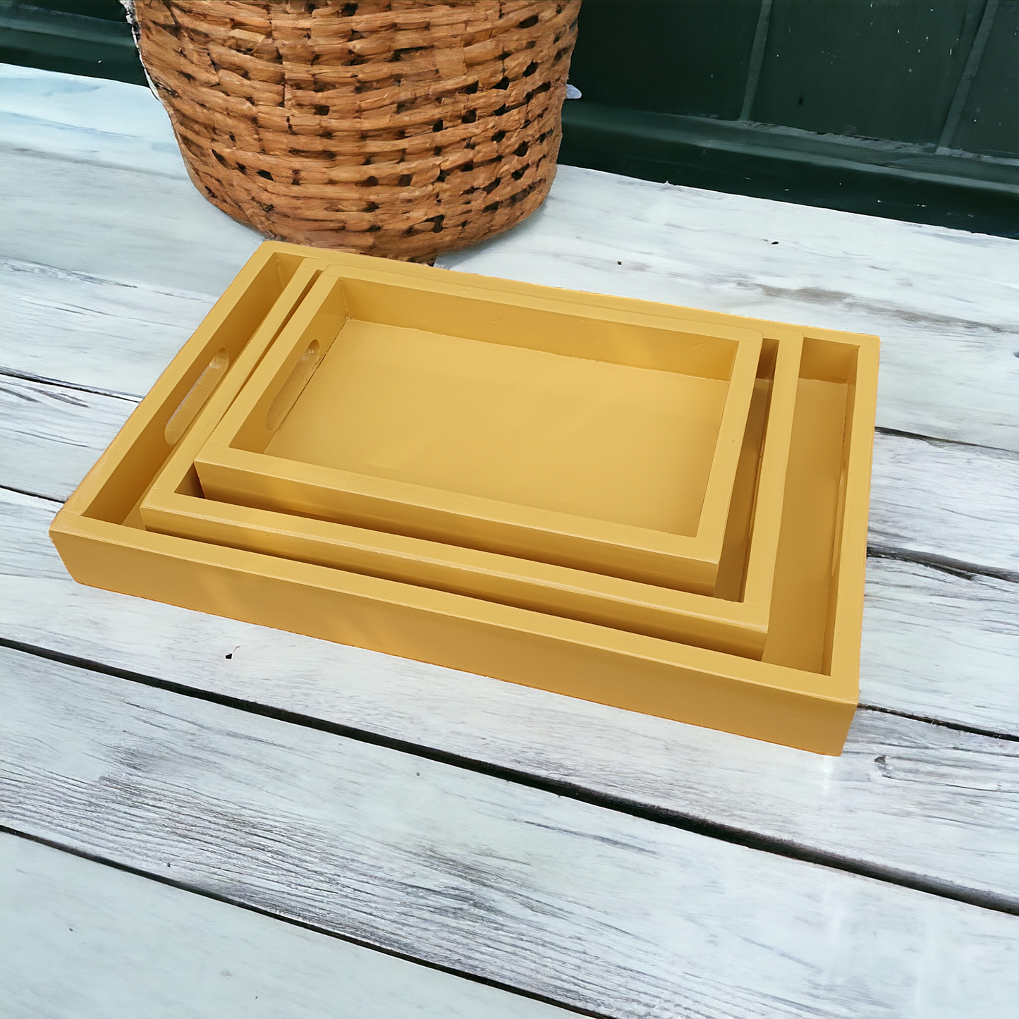 Wooden Serving Tray Set (3 Pcs)